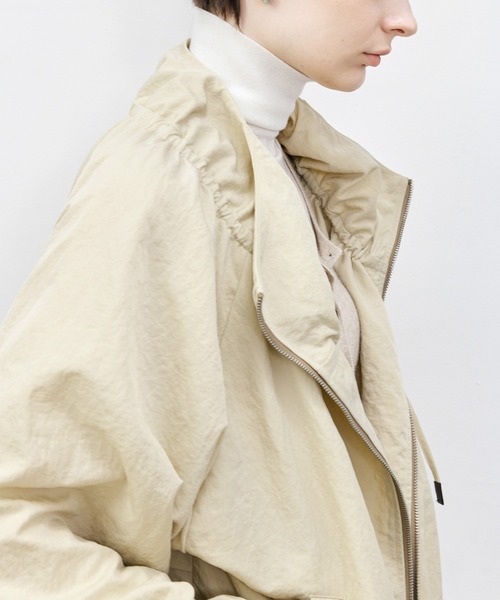 tageechita　バルーンヘム デザインショートジャケット セール】【tageechita】ワッシャー感バルーンカラーストリング