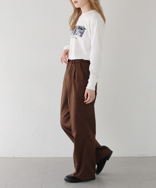 HER CLOSET(ハークローゼット)の「 【HER CLOSET】WEB限定coffeeフォトロゴロンT WEB LIMITED COFFEE PHOTO LOGO LONG TEE(Tシャツ/カットソー・レディース・ホワイト系その他/ホワイト/ブラック・L/M/S)」の6枚目の写真