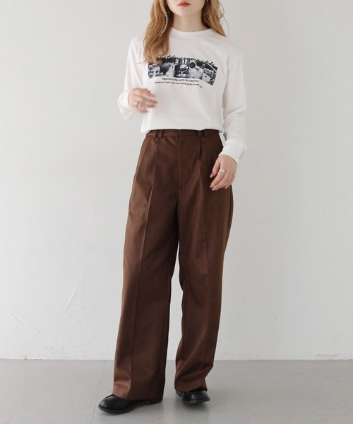 HER CLOSET(ハークローゼット)の「 【HER CLOSET】WEB限定coffeeフォトロゴロンT WEB LIMITED COFFEE PHOTO LOGO LONG TEE(Tシャツ/カットソー・レディース・ホワイト系その他/ホワイト/ブラック・L/M/S)」の5枚目の写真