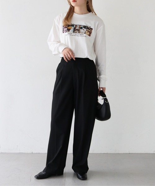 HER CLOSET(ハークローゼット)の「 【HER CLOSET】WEB限定coffeeフォトロゴロンT WEB LIMITED COFFEE PHOTO LOGO LONG TEE(Tシャツ/カットソー・レディース・ホワイト系その他/ホワイト/ブラック・L/M/S)」の10枚目の写真