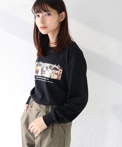HER CLOSET(ハークローゼット)の「 【HER CLOSET】WEB限定coffeeフォトロゴロンT WEB LIMITED COFFEE PHOTO LOGO LONG TEE(Tシャツ/カットソー・レディース・ホワイト系その他/ホワイト/ブラック・L/M/S)」の21枚目の写真