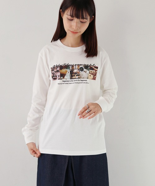 HER CLOSET(ハークローゼット)の「 【HER CLOSET】WEB限定coffeeフォトロゴロンT WEB LIMITED COFFEE PHOTO LOGO LONG TEE(Tシャツ/カットソー・レディース・ホワイト系その他/ホワイト/ブラック・L/M/S)」の18枚目の写真