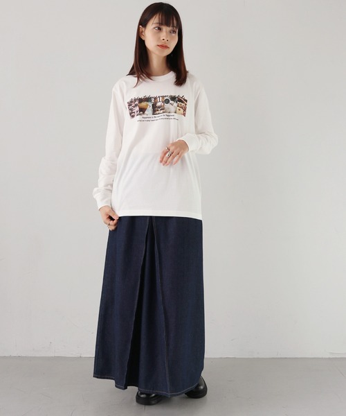 HER CLOSET(ハークローゼット)の「 【HER CLOSET】WEB限定coffeeフォトロゴロンT WEB LIMITED COFFEE PHOTO LOGO LONG TEE(Tシャツ/カットソー・レディース・ホワイト系その他/ホワイト/ブラック・L/M/S)」の19枚目の写真