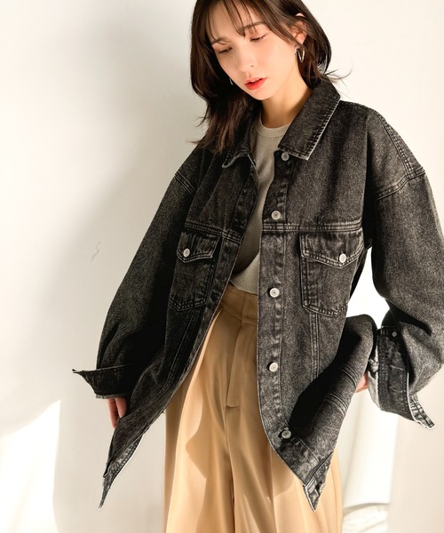 【美品】Vintageヴィンテージ ラムファージャケット ビッグシルエット日本製 family+】ゆるビッグシルエットのコットン&デニムジャケット cla64013