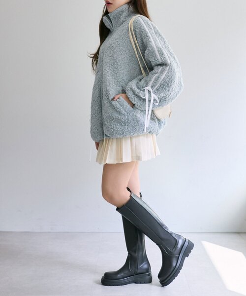 大人気新品セール ブ SNSで話題の！】袖リボンボアブルゾン（ブルゾン）｜OLIVE des ジャケット・アウター