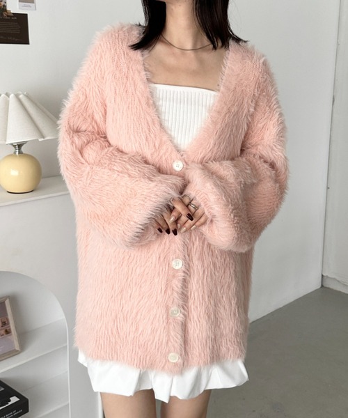 即完品　gideal ダメージニットカーディガン　ピンク　ポロ 即完品 gideal ダメージニットカーディガン ピンク ポロ 即完品 gideal