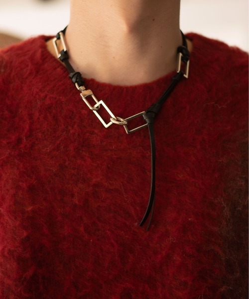 epnok(エプノック)の「リアルレザーコードレスネックレス(ネックレス・メンズ・ブラック・FREE)」の2枚目の写真