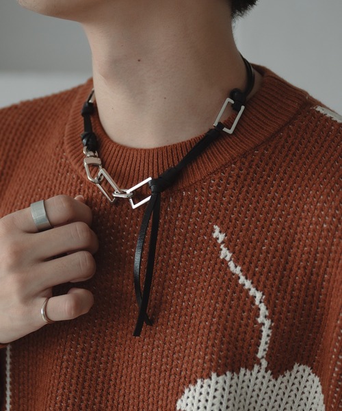 epnok(エプノック)の「リアルレザーコードレスネックレス(ネックレス・メンズ・ブラック・FREE)」の5枚目の写真