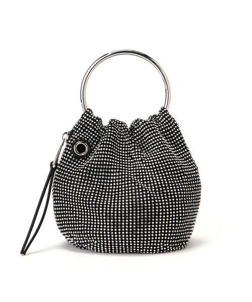 NATURAL BEAUTY BASIC（ナチュラルビューティーベーシック）の「◇【美人百花掲載】キラキラリングハンドルバッグ（ハンドバッグ・レディース・ブラック/シルバー・ﾌﾘ-）」の4枚目の写真