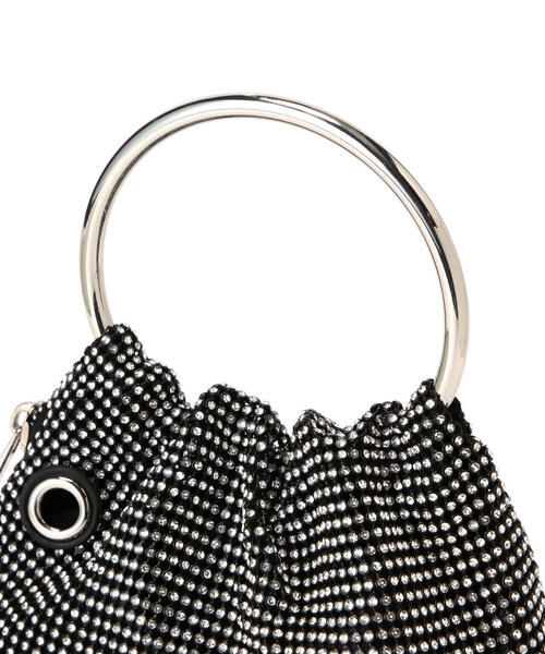NATURAL BEAUTY BASIC（ナチュラルビューティーベーシック）の「◇【美人百花掲載】キラキラリングハンドルバッグ（ハンドバッグ・レディース・ブラック/シルバー・ﾌﾘ-）」の7枚目の写真