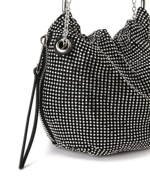 NATURAL BEAUTY BASIC（ナチュラルビューティーベーシック）の「◇【美人百花掲載】キラキラリングハンドルバッグ（ハンドバッグ・レディース・ブラック/シルバー・ﾌﾘ-）」の8枚目の写真