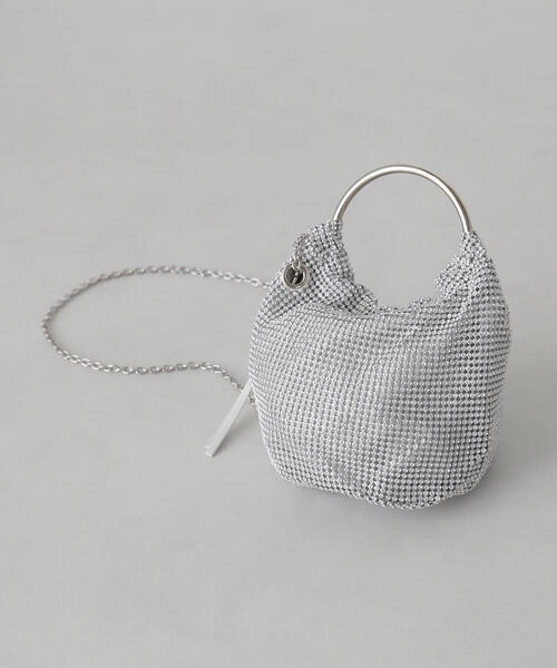 NATURAL BEAUTY BASIC（ナチュラルビューティーベーシック）の「◇【美人百花掲載】キラキラリングハンドルバッグ（ハンドバッグ・レディース・ブラック/シルバー・ﾌﾘ-）」の11枚目の写真