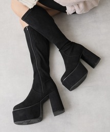 DEMETER（デメテル）の「【新色追加】厚底 太ヒール スクエアトゥ ストレッチ ロングブーツ（ブーツ）」