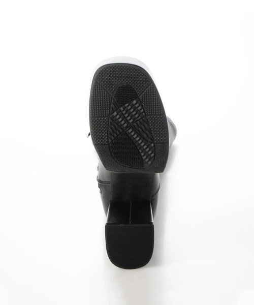 DEMETER（デメテル）の「【新色追加】厚底 太ヒール スクエアトゥ ストレッチ ロングブーツ（ブーツ・レディース・ブラック/ブラック系その他/アイボリー・S/M/L/LL）」の17枚目の写真