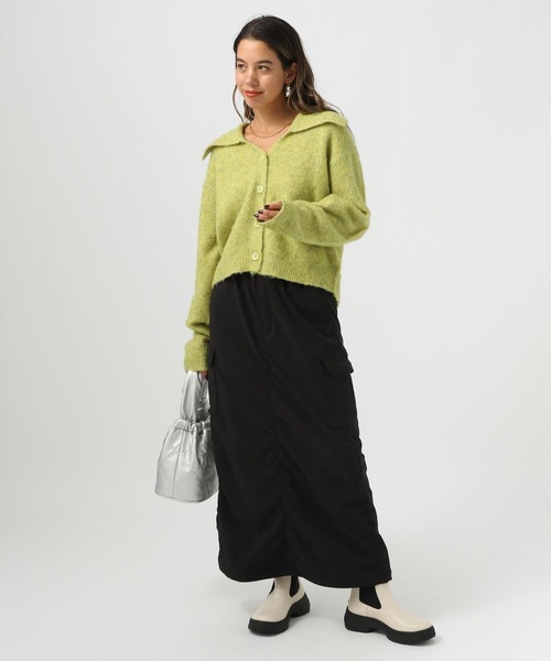 BAYFLOW（ベイフロー）の「[500mlペットボトルも入る]スタッズリボン巾着（ショルダーバッグ・レディース・ブラック/シルバー・FREE）」の4枚目の写真