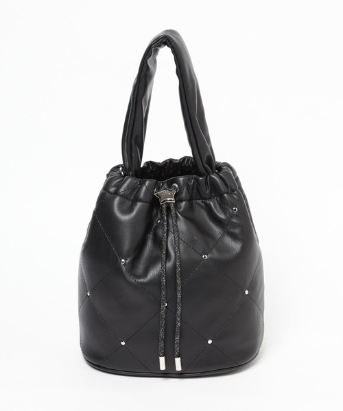 BAYFLOW（ベイフロー）の「[500mlペットボトルも入る]スタッズリボン巾着（ショルダーバッグ・レディース・ブラック/シルバー・FREE）」の22枚目の写真