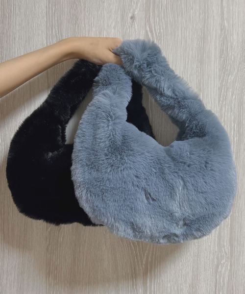 rectangle（レクタングル）の「ふわもこファーハンドバッグ（ハンドバッグ・レディース・モカ/ホワイト/ブラック/グレー・FREE）」の10枚目の写真