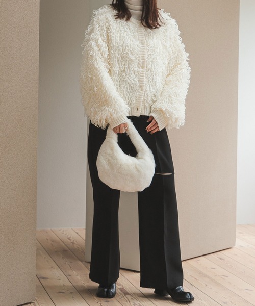 rectangle（レクタングル）の「ふわもこファーハンドバッグ（ハンドバッグ・レディース・モカ/ホワイト/ブラック/グレー・FREE）」の20枚目の写真