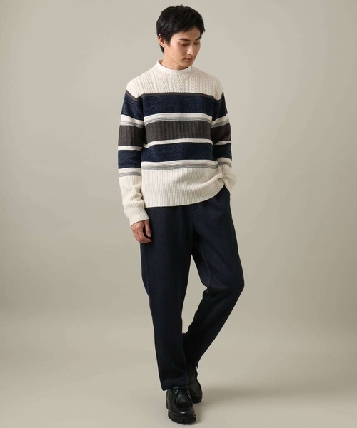 a.v.v（アーヴェヴェ）の「【洗濯機で洗える】ヘリンボーン柄イージーパンツ(セットアップ可）（その他パンツ・メンズ・チャコールグレー/ネイビー・46/48/44/50）」の11枚目の写真