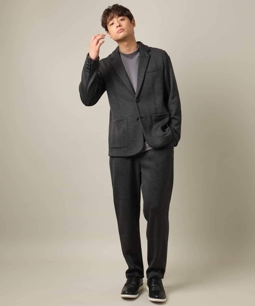 a.v.v（アーヴェヴェ）の「【洗濯機で洗える】ヘリンボーン柄イージーパンツ(セットアップ可）（その他パンツ・メンズ・チャコールグレー/ネイビー・46/48/44/50）」の18枚目の写真