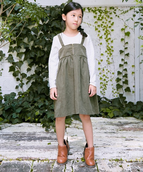 ikka（イッカ）の「フクレジャガードドッキングワンピース（120~160cm）（ジャンパースカート・キッズ・ブラック/オリーブ・120/130/140/150/160）」の12枚目の写真