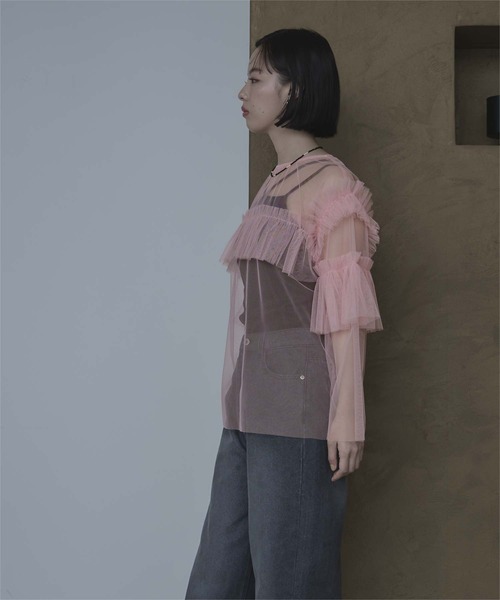 セール】チュールフリルプルオーバー（Tシャツ/カットソー）｜miette