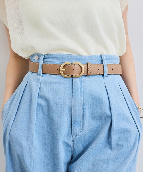 VIS（ビス）の「28mm幅ダブルDバックルベルト（ベルト・レディース・ベージュ/ブラック・FREE）」の2枚目の写真