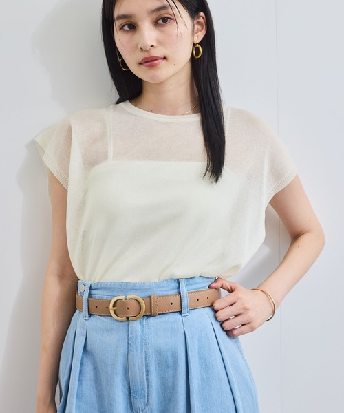 VIS（ビス）の「28mm幅ダブルDバックルベルト（ベルト・レディース・ベージュ/ブラック・FREE）」の9枚目の写真