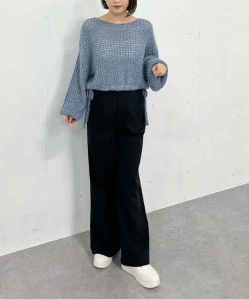 archives（アルシーヴ）の「ラメフェザーメッシュドロストニット（ニット/セーター・レディース・グレー/アイボリー/ブルー/ピンク・MEDIUM）」の16枚目の写真