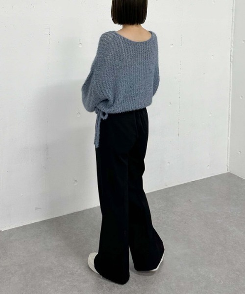 archives（アルシーヴ）の「ラメフェザーメッシュドロストニット（ニット/セーター・レディース・グレー/アイボリー/ブルー/ピンク・MEDIUM）」の18枚目の写真