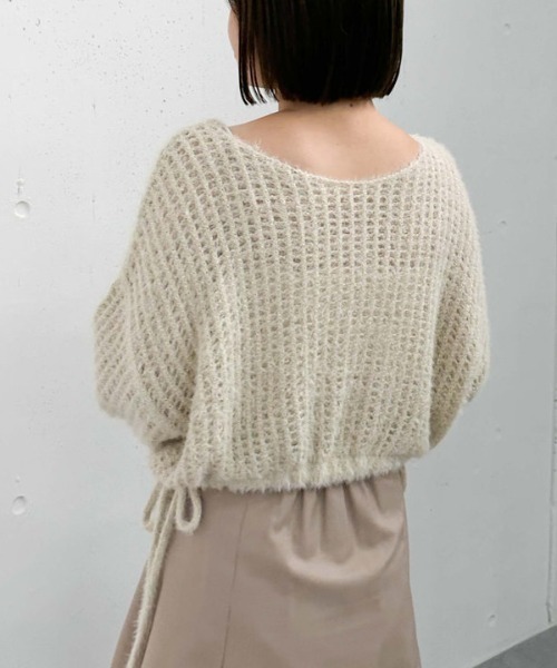 archives（アルシーヴ）の「ラメフェザーメッシュドロストニット（ニット/セーター・レディース・グレー/アイボリー/ブルー/ピンク・MEDIUM）」の21枚目の写真