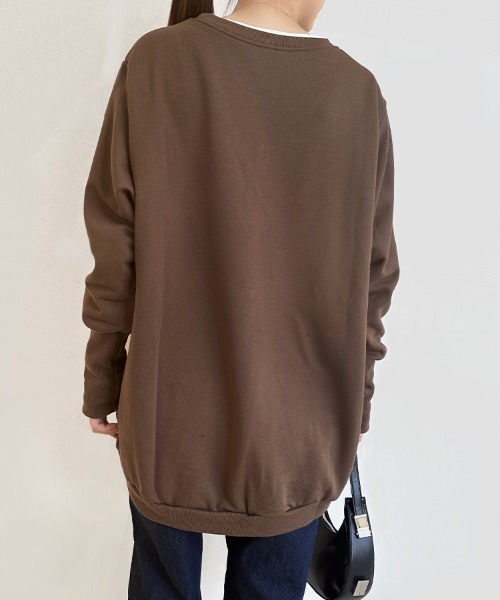 Doux Belle（ドゥーベル）の「ラウンドネックトップス（Tシャツ/カットソー・レディース・グレー/チャコールグレー/カーキ/ブラック/ライトベージュ/ライトグレー/ブラウン/ホワイト/ベージュ/ネイビー・MEDIUM）」の13枚目の写真