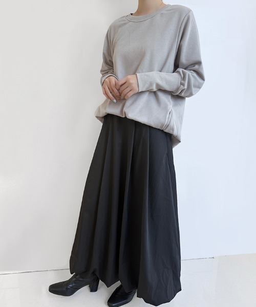 Doux Belle（ドゥーベル）の「ラウンドネックトップス（Tシャツ/カットソー・レディース・グレー/チャコールグレー/カーキ/ブラック/ライトベージュ/ライトグレー/ブラウン/ホワイト/ベージュ/ネイビー・MEDIUM）」の22枚目の写真