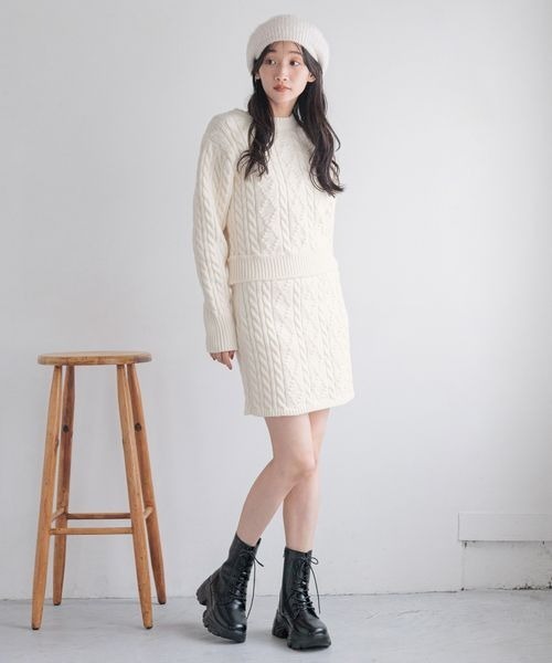 セール】ケーブルニットミニスカート 249276（スカート）｜LOWRYS FARM