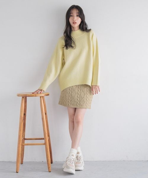 LOWRYS FARM（ローリーズファーム）の「ケーブルニットミニスカート