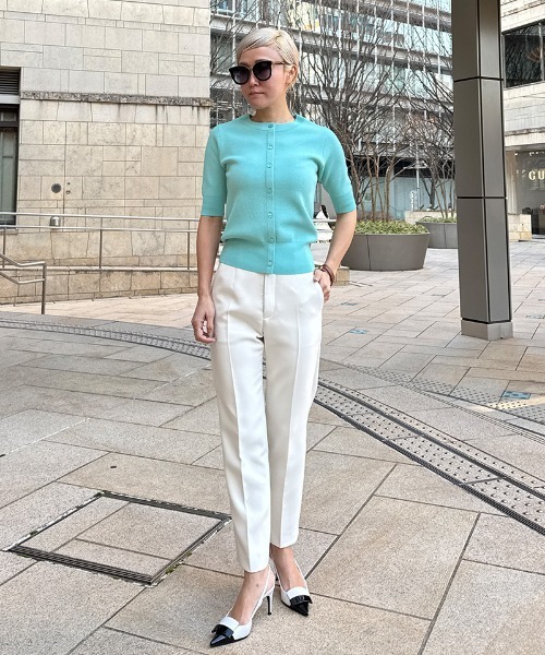 JENNE(ジェンヌ)の「カーディガン風サマーニット(ニット/セーター・レディース・ホワイト/ブラック/ブルー/グレー・SMALL/MEDIUM/LARGE)」の17枚目の写真