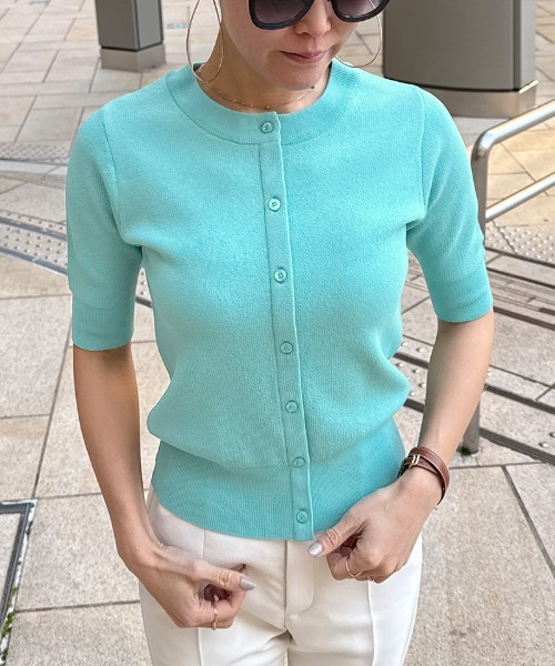 JENNE(ジェンヌ)の「カーディガン風サマーニット(ニット/セーター・レディース・ホワイト/ブラック/ブルー/グレー・SMALL/MEDIUM/LARGE)」の20枚目の写真