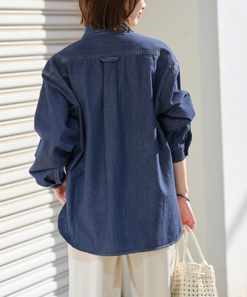 JOURNAL STANDARD relume(ジャーナルスタンダード レリューム)の「《追加2》9oz C/Rデニムワークシャツ(シャツ/ブラウス・レディース・ブルー/ネイビー・FREE)」の11枚目の写真