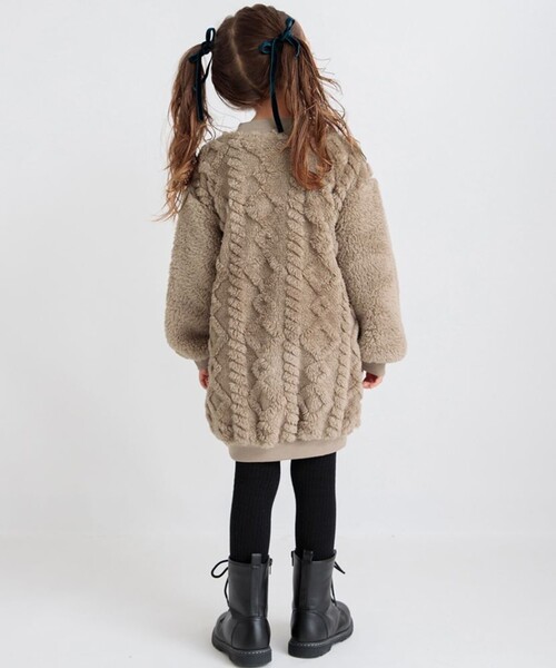 BRANSHES（ブランシェス）の「ボアワンピース（ワンピース・キッズ・ピンクベージュ/ラベンダー/ブラウン・130/120/110/90/80/100/140/150）」の6枚目の写真