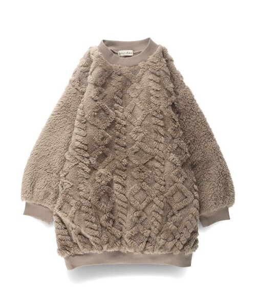 BRANSHES（ブランシェス）の「ボアワンピース（ワンピース・キッズ・ピンクベージュ/ラベンダー/ブラウン・130/120/110/90/80/100/140/150）」の18枚目の写真