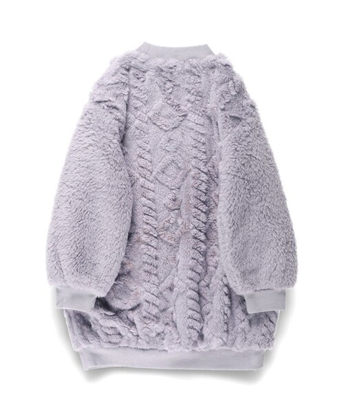 BRANSHES（ブランシェス）の「ボアワンピース（ワンピース・キッズ・ピンクベージュ/ラベンダー/ブラウン・130/120/110/90/80/100/140/150）」の9枚目の写真