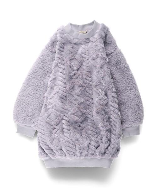 BRANSHES（ブランシェス）の「ボアワンピース（ワンピース・キッズ・ピンクベージュ/ラベンダー/ブラウン・130/120/110/90/80/100/140/150）」の10枚目の写真