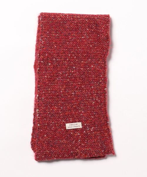 VitaFelice（ヴィータフェリーチェ）の「ミックスヤーンデザイン　バルキーストールニットマフラー（マフラー・レディース・アイボリー/グレー/ブラウン/グリーン/レッド/ネイビー/イエロー・FREE）」の17枚目の写真