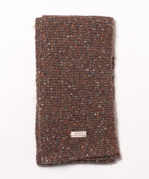 VitaFelice（ヴィータフェリーチェ）の「ミックスヤーンデザイン　バルキーストールニットマフラー（マフラー・レディース・アイボリー/グレー/ブラウン/グリーン/レッド/ネイビー/イエロー・FREE）」の18枚目の写真