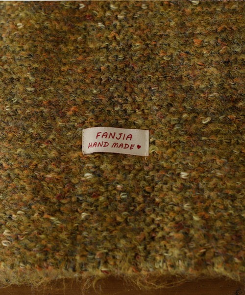 VitaFelice（ヴィータフェリーチェ）の「ミックスヤーンデザイン　バルキーストールニットマフラー（マフラー・レディース・アイボリー/グレー/ブラウン/グリーン/レッド/ネイビー/イエロー・FREE）」の14枚目の写真