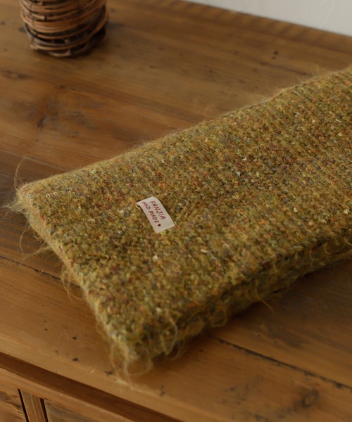 VitaFelice（ヴィータフェリーチェ）の「ミックスヤーンデザイン　バルキーストールニットマフラー（マフラー・レディース・アイボリー/グレー/ブラウン/グリーン/レッド/ネイビー/イエロー・FREE）」の12枚目の写真