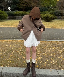 shesame meltonnylondockinghoodiejacket
