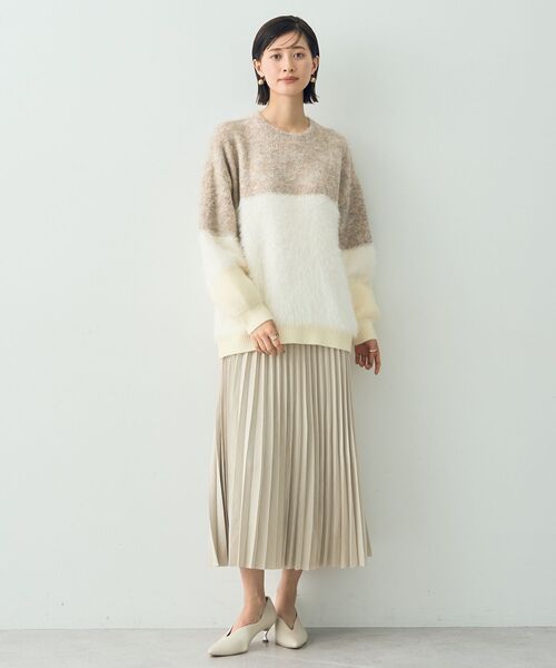 YECCA VECCA(イェッカヴェッカ)の「ピーチ起毛プリーツスカート(スカート・レディース・チャコールグレー/アイボリー/ラベンダー/ブルーグリーン・FREE)」の7枚目の写真