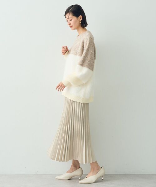 YECCA VECCA(イェッカヴェッカ)の「ピーチ起毛プリーツスカート(スカート・レディース・チャコールグレー/アイボリー/ラベンダー/ブルーグリーン・FREE)」の10枚目の写真