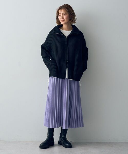 YECCA VECCA(イェッカヴェッカ)の「ピーチ起毛プリーツスカート(スカート・レディース・チャコールグレー/アイボリー/ラベンダー/ブルーグリーン・FREE)」の22枚目の写真
